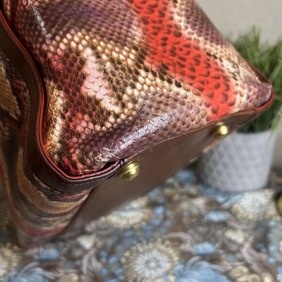 BRAHMIN ANNABELLE MULTI-COLOR ANACONDA SATCHEL Crossbody Purse - Picture 5 of 16